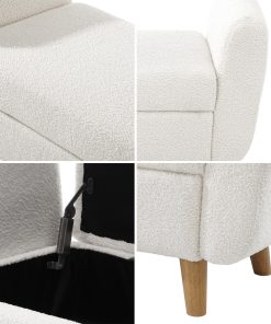 Layby Artiss Storage Ottoman Blanket Box Teddy Fabric Chest Toy Foot Stool  Couch White Online